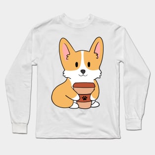 Coffee Corgi Long Sleeve T-Shirt